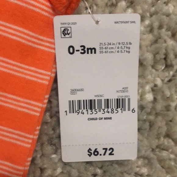 Brand new with tags Child of Mine by Carter’s. 0-3 mo #carters #boys #baby #nwt - Picture 4 of 4